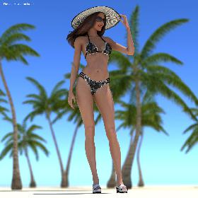 Bikini Girl Standing Pose 3D model